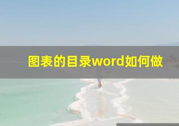 图表的目录word如何做