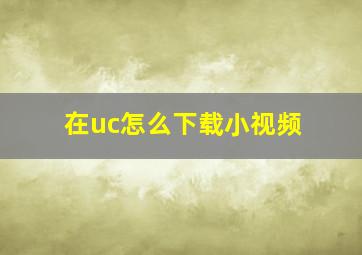 在uc怎么下载小视频