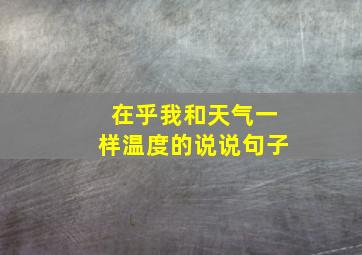 在乎我和天气一样温度的说说句子