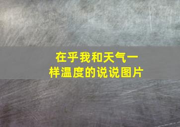 在乎我和天气一样温度的说说图片