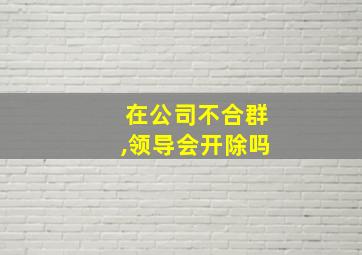 在公司不合群,领导会开除吗