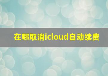 在哪取消icloud自动续费