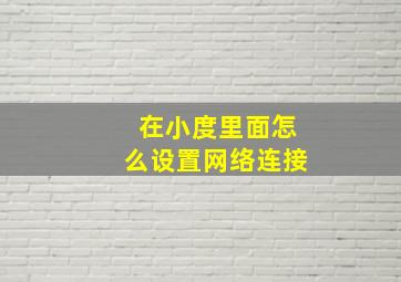 在小度里面怎么设置网络连接