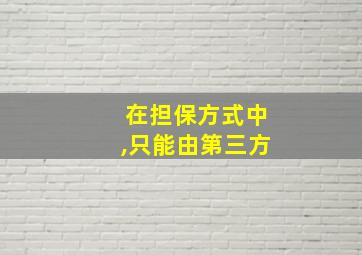 在担保方式中,只能由第三方