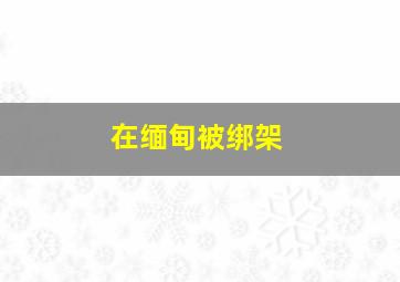 在缅甸被绑架