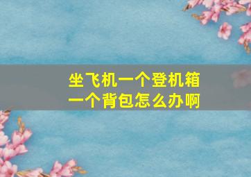 坐飞机一个登机箱一个背包怎么办啊