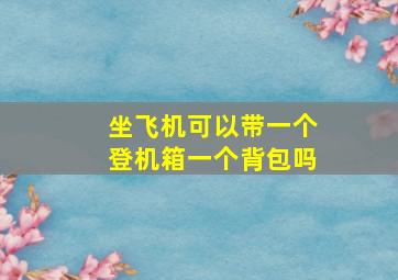 坐飞机可以带一个登机箱一个背包吗