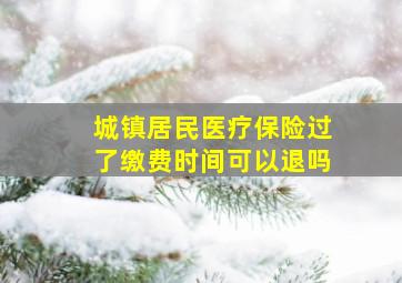 城镇居民医疗保险过了缴费时间可以退吗