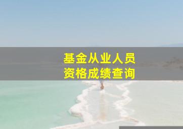 基金从业人员资格成绩查询