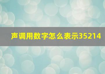 声调用数字怎么表示35214