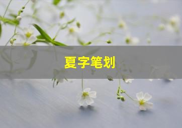 夏字笔划