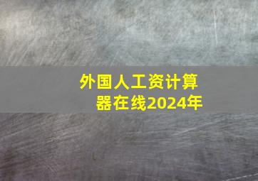 外国人工资计算器在线2024年