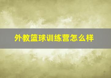 外教篮球训练营怎么样