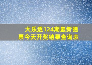 大乐透124期最新晒票今天开奖结果查询表