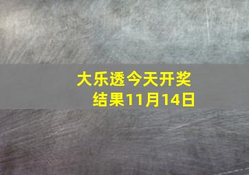 大乐透今天开奖结果11月14日