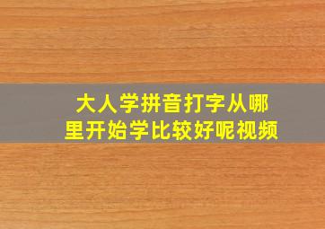 大人学拼音打字从哪里开始学比较好呢视频