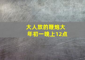 大人放的鞭炮大年初一晚上12点