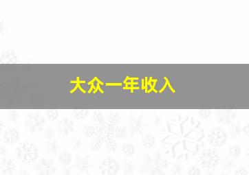 大众一年收入