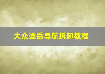 大众途岳导航拆卸教程