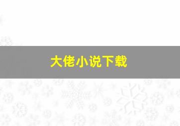 大佬小说下载