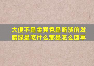 大便不是金黄色是暗淡的发暗绿是吃什么那是怎么回事