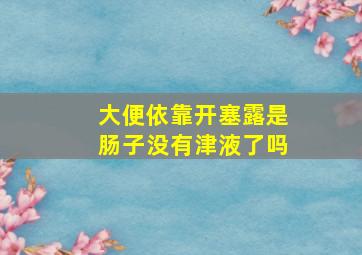 大便依靠开塞露是肠子没有津液了吗