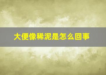 大便像稀泥是怎么回事