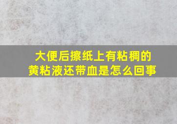 大便后擦纸上有粘稠的黄粘液还带血是怎么回事