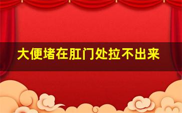 大便堵在肛门处拉不出来