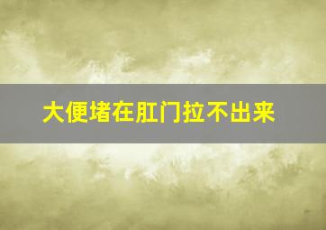 大便堵在肛门拉不出来