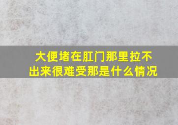 大便堵在肛门那里拉不出来很难受那是什么情况