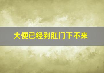 大便已经到肛门下不来