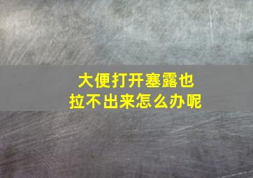 大便打开塞露也拉不出来怎么办呢