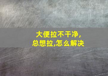 大便拉不干净,总想拉,怎么解决