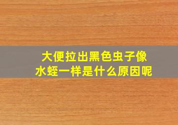 大便拉出黑色虫子像水蛭一样是什么原因呢