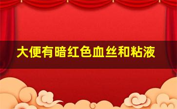 大便有暗红色血丝和粘液