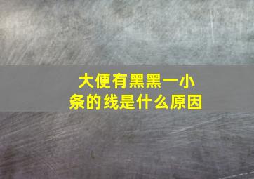 大便有黑黑一小条的线是什么原因