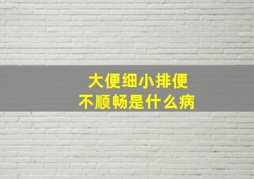 大便细小排便不顺畅是什么病