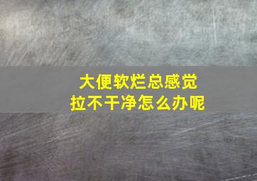 大便软烂总感觉拉不干净怎么办呢