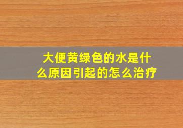 大便黄绿色的水是什么原因引起的怎么治疗