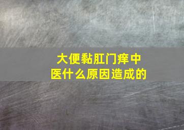 大便黏肛门痒中医什么原因造成的