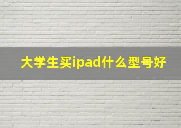 大学生买ipad什么型号好