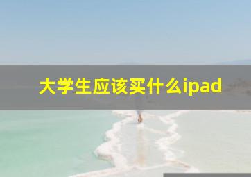 大学生应该买什么ipad