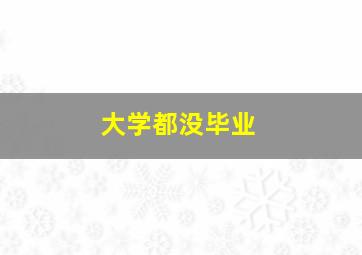 大学都没毕业