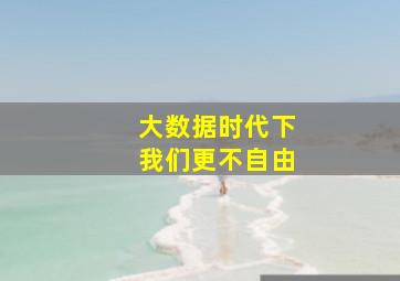 大数据时代下我们更不自由