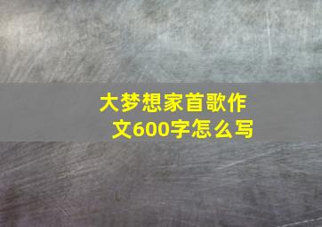 大梦想家首歌作文600字怎么写