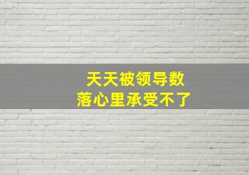 天天被领导数落心里承受不了