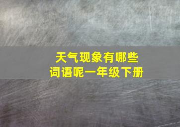 天气现象有哪些词语呢一年级下册