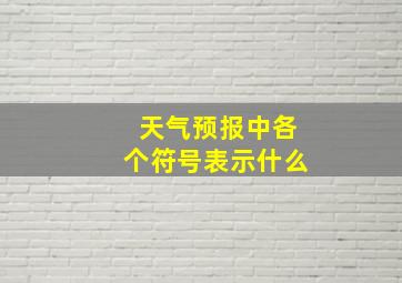 天气预报中各个符号表示什么