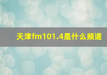 天津fm101.4是什么频道